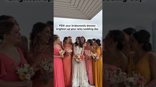 Colorful ombré bridesmaids dresses 🩷🧡💛 NYC wedding [upl. by Ynaffat142]