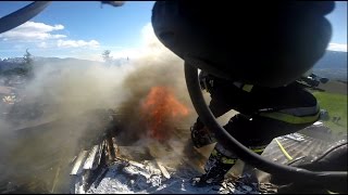 Incendio abitazione  Vigili del Fuoco Cles 12 [upl. by Annovy]