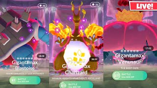 New Gigantamax Blastoise Venusaur amp Charizard Raid in pokemongo [upl. by Zohara]