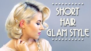 Short Hair Glam Style Tutorial  Milabu [upl. by Bone92]