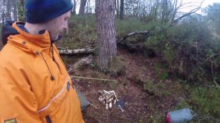 Polish Lavvu with Wood burning stove over night wild camp [upl. by Tterab]