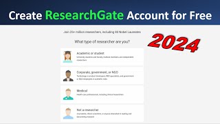 Create ResearchGate Account 2024 [upl. by Leorsiy783]