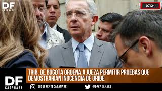 Trib De Bogotá ordena a jueza permitir pruebas que demostrarían inocencia de Uribe [upl. by Atnaloj]