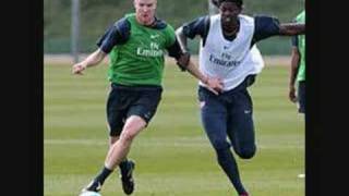 Arsenal FC Training Ground FIGHT Adebayor HITS Sagna FUNNY [upl. by Aliuqa]