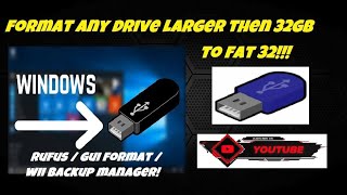 How to Format any Drive larger then 32GB in Fat32 Wii Backup Manager Rufus amp Gui Format [upl. by Eilyac]