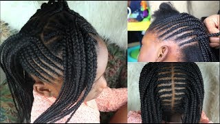 KIDS CORNROWS HAIRSTYLE  QUICK AND EASY [upl. by Bravar353]