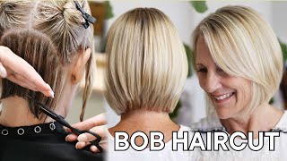 How to Cut a Short Bob Haircut  Popular Haircut Tutorial with Easy Cutting Techniques [upl. by Ellehcim395]