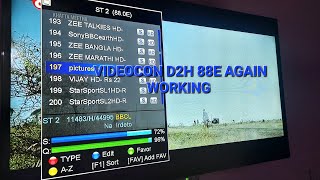 VIDEOCON D2H 88E AGAIN WORKING ON CCCAM CLINE 2024 [upl. by Meldon]