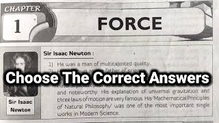 8th class  Physical science  1Force lesson  Choose The Correct Answers [upl. by Kam]