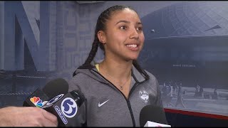 UConns Azzi Fudd reacts to win over Vermont  Full Interview [upl. by Trillbee]