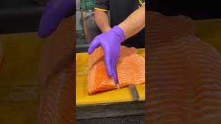 Satisfying Skill How to Perfectly Remove Salmon Skin for Sushi salmon sushi Sashimi [upl. by Ecyal]