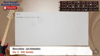 🎻 Mescalina  Los Rebeldes Bass Backing Track with chords and lyrics [upl. by Leummas608]