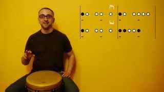 Djembe amp Cajón Lesson  03 Offbeat patterns in in 44 rhythms 22 [upl. by Ymmaj941]