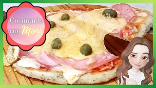 👩‍🍳💎 PIZZA con Harina LEUDANTE 🍕🍕 Pizza Casera SIN LEVADURA CocinandoconMONI [upl. by Cann]