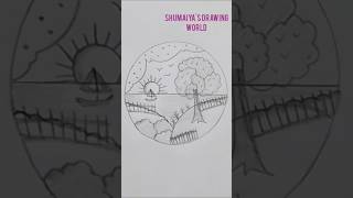 drawing circlescenery art drawingideas drawingtutorials viralvideo shorts viralshorts [upl. by Missy966]