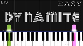 BTS 방탄소년단  Dynamite  EASY Piano Tutorial [upl. by Elem301]