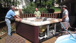 180 Degree Spin of Hot Tub Spa in a Deck Move The Spa Guy Nashville [upl. by Yelrebmik]