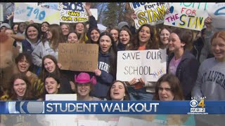 Mount Alvernia students walkout in protest of school closing [upl. by Helaina]