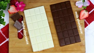 অল্প উপকরনে ২ রকমের চকলেট রেসিপি  Milk ChocolateWhite Chocolate Recipe  Homemade Chocolate Recipe [upl. by Drawyah]