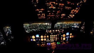 Plane landing night cockpit view MUST WATCH [upl. by Antonia]