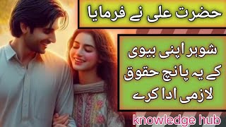 Hazrat Ali Quotes  Miyan biwi k 5 haqooq  husbands wife 5 important things [upl. by Pincince]