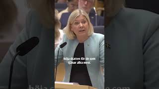 Magdalena Andersson Vi vill gynna vanligt folk medan Moderaterna gynnar höginkomsttagare [upl. by Netram]