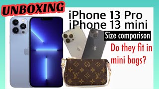 iPhone 13 Pro amp iPhone 13 mini comparison  Do They Fit in MINI BAGS  iPhone 13 UNBOXING [upl. by Vins115]