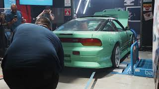 1990 Nissan 240SX 15JZ Dyno test  2step and flames [upl. by Boyden616]