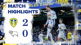 Highlights  Leeds United 20 Derby County  Joe Rodon and Max Wober goals [upl. by Currie]