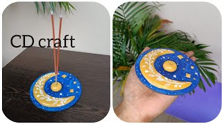 DIY Agarbatti holder  Waste CD craft [upl. by Gilberta466]