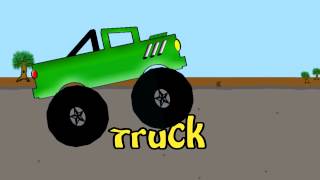 Monster Truck Word Crusher Part 1  Green Monster Truck [upl. by Carlin]