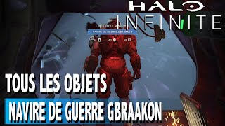 TOUS LES OBJETS DE COLLECTION NAVIRE DE GUERRE GBRAAKON CRÂNE  AUDIO   HALO INFINITE [upl. by Aleen]