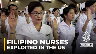 US health worker shortage Filipino nurses say they are being exploited [upl. by Leasi]