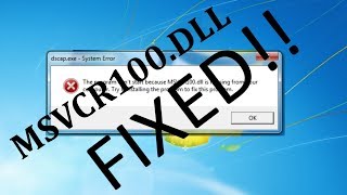 HOW TO FIX MSVCR100DLL ERROR WORKS FOR WINDOWS 788110 [upl. by Lorenzana]