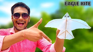 हमने polythene से पतंग बनाई  Small Eagle Kite🪁 [upl. by Pepita]