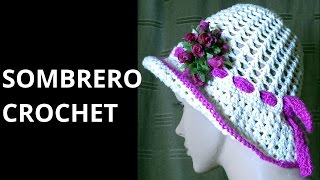 SOMBRERO en tejido crochet o ganchillo Punto Cruzado tutorial paso a paso Moda a Crochet [upl. by Yttisahc602]