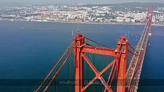 Ponte 25 de Abril  Vista Aérea  Aerial View Lisbon  YOUDRONE [upl. by Aimo216]