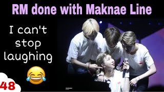 BTS RM done with Maknae Line 😂 BTSshorts [upl. by Akinajnat736]