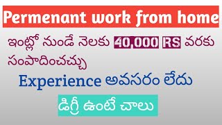 Permenant work from home job earn upto 40000 INR per monthfreshersexperiencedgraduates [upl. by Nassir]