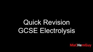 GCSE ELECTROLYSIS [upl. by Ardnossak918]