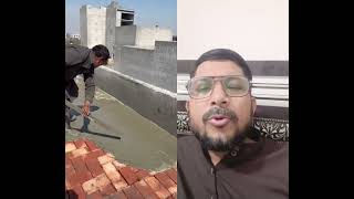 Roof screeding by bricks and cement mortar [upl. by Yoc]