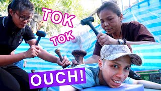 🔨Thai quotHAMMERquot Massage Tok Sen  Traditional Northern Thai Massage [upl. by Cavit587]