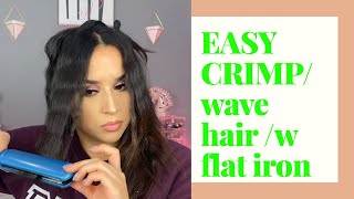 How to wave your hair with a straightener  crimp hair [upl. by Aliahkim]