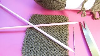 Tricot point mousse mailles endroit et arrêt des mailles  Knitting tutorial  Tejido [upl. by Meredeth]