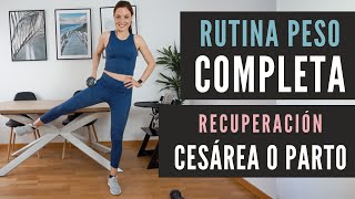 EJERCICIOS POST CESÁREA Y POST PARTO ✅ 🏋🏻‍♀️ 15MIN CON PESO ¡Recupera tu figura [upl. by Kcyred]