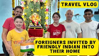 Foreigner invited by friendly Indian into their home in Maharashtra during Ganpati videshi [upl. by Eigna]