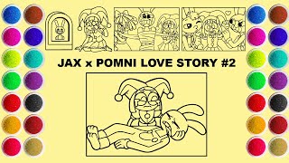 Drawing and Coloring Jax x Pomni Love Story 2 Sand Painting [upl. by Schindler891]