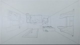 How to Draw a Room in Perspective Birds Eye [upl. by Ettenrahc361]