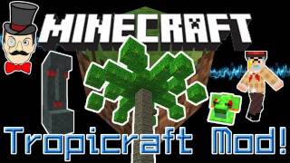 Minecraft Mods  TROPICRAFT Mod v22 Easter Island Heads Jumping Tree Frogs amp Bamboo Stairs [upl. by Nauqyt]