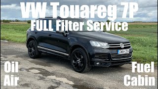 VW Touareg 7P 30 V6 TDI FULL Filter Service Oil Change Air Fuel Cabin  How To DIY Guide [upl. by Atinehs820]